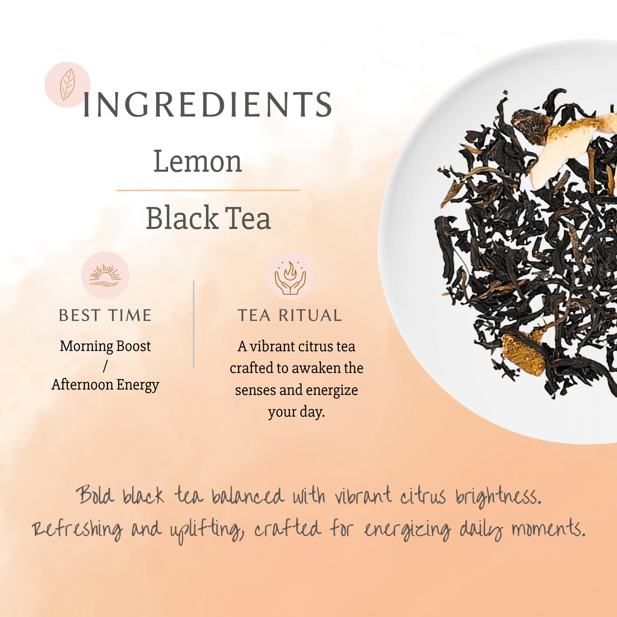 Dried lemon peel with whole leaf Yunnan black tea