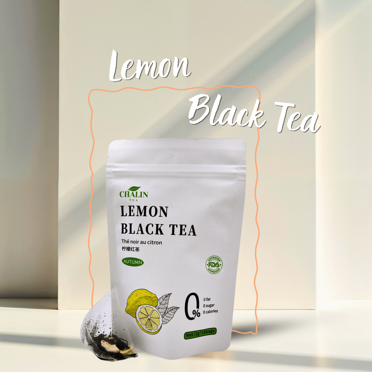 Lemon Black Tea Bags 10-pack front packaging