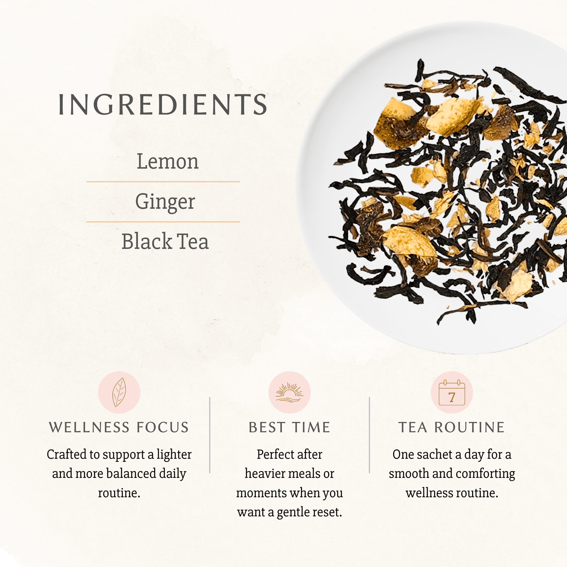 Lemon Ginger Black Tea | Wellness Tea - Oriental Lotus