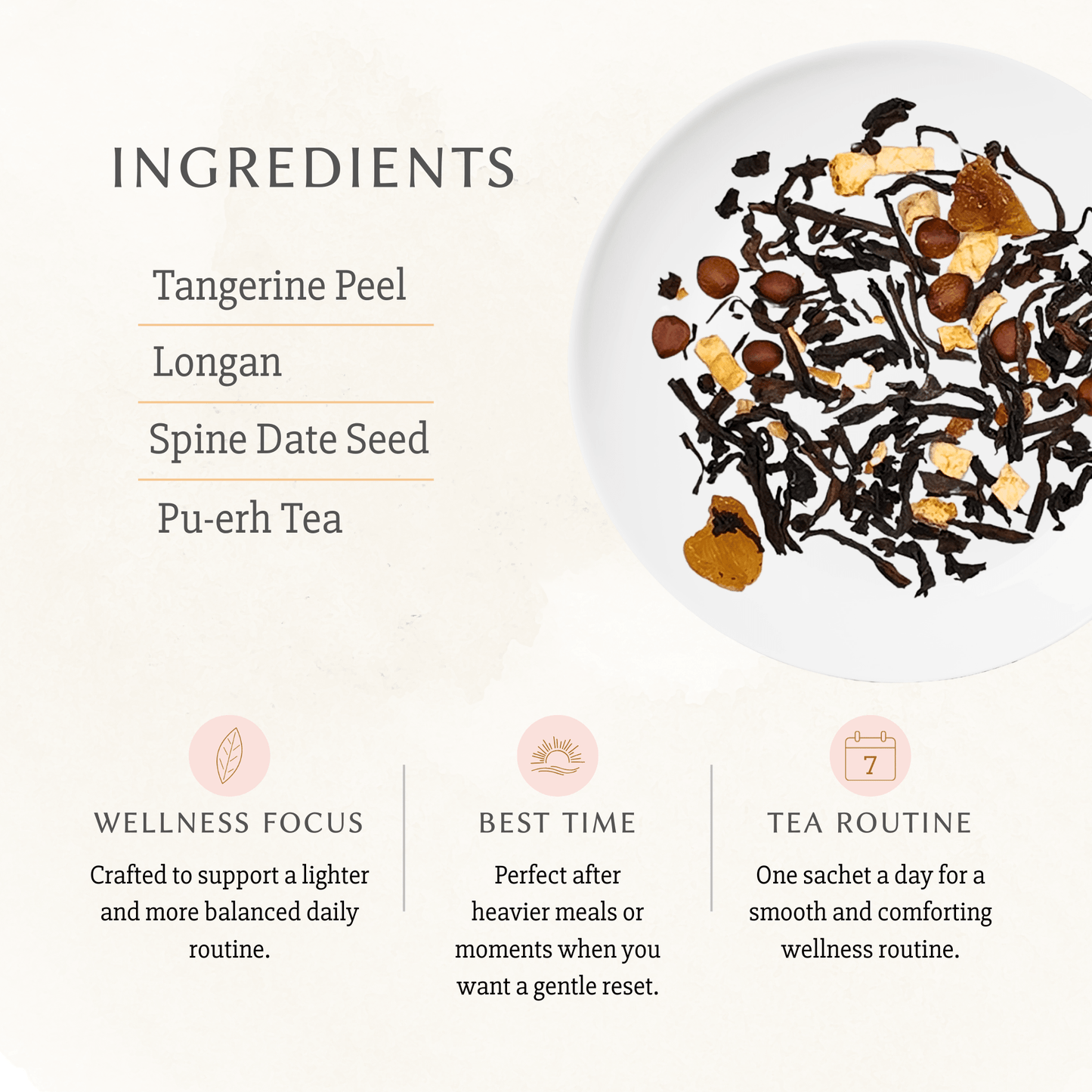 Tangerine Longan Jujube Pu-erh Tea | Wellness Tea - Oriental Lotus